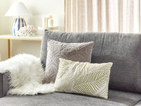 Cuscino decorativo fatto a mano con ricamo di foglie Bianco e verde 30 x 50 cm sfoderabile con imbottitura