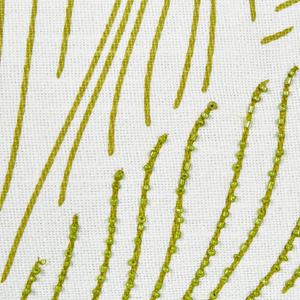 Set di 2 cuscini decorativi fatti a mano con ricamo di foglie rettangolare 30 x 50 cm Bianco e verde sfoderabile con imbottitura