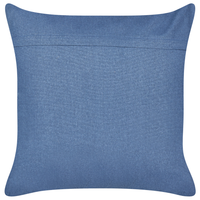 Cuscino con ricamo floreale in velluto blu navi 45 x 45 cm sfoderabile con imbottitura