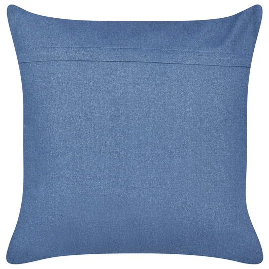 Cuscino con ricamo floreale in velluto blu navi 45 x 45 cm sfoderabile con imbottitura