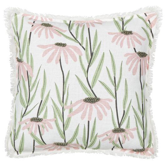 Cuscino decorativo in cotone multicolore 45 x 45 cm con motivo floreale e frange fatto a mano e sfoderabile con imbottitura in stile Boho