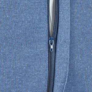 Cuscino con ricamo floreale in velluto blu navi 45 x 45 cm sfoderabile con imbottitura