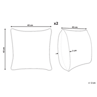 Set di 2 cuscini sparsi in cotone multicolore 45 x 45 cm con motivo floreale e frange, fatti a mano e sfoderabili, con imbottitura in stile Boho