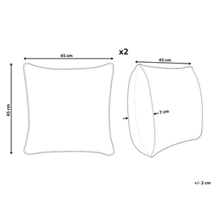 Set di 2 cuscini sparsi in cotone multicolore 45 x 45 cm con motivo floreale e frange, fatti a mano e sfoderabili, con imbottitura in stile Boho