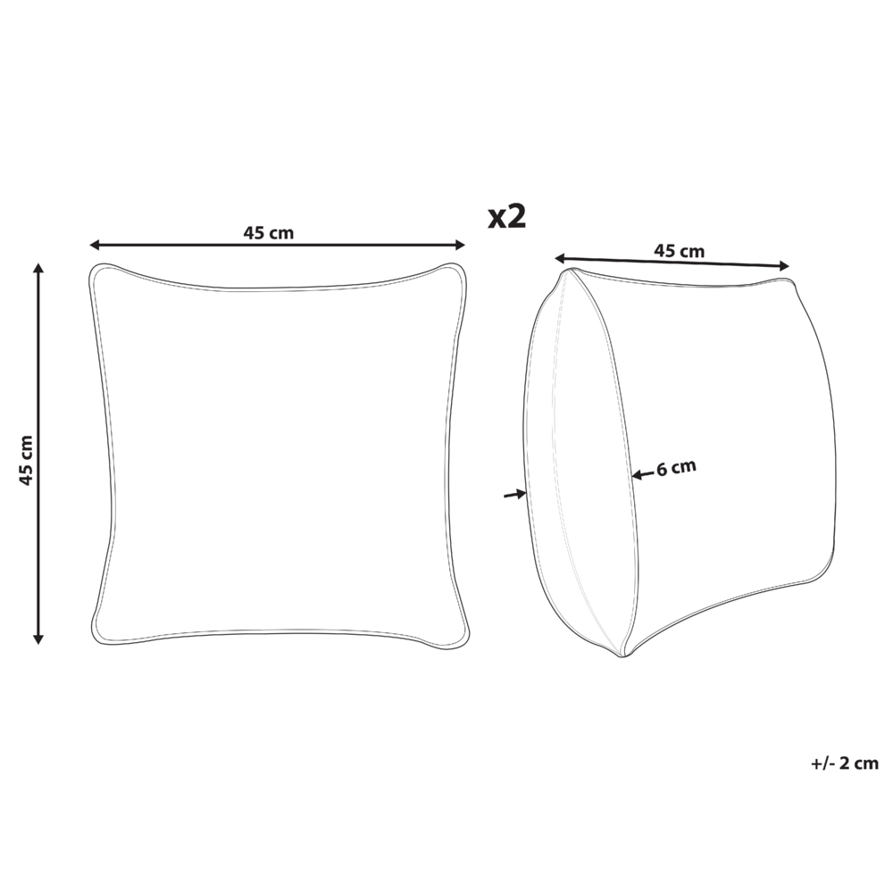 Set di 2 cuscini moderni in cotone arancione con motivo geometrico fatti a mano e sfoderabili 45 x 45 cm con imbottitura stile boho