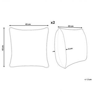 Set di 2 cuscini moderni in cotone arancione con motivo geometrico fatti a mano e sfoderabili 45 x 45 cm con imbottitura stile boho