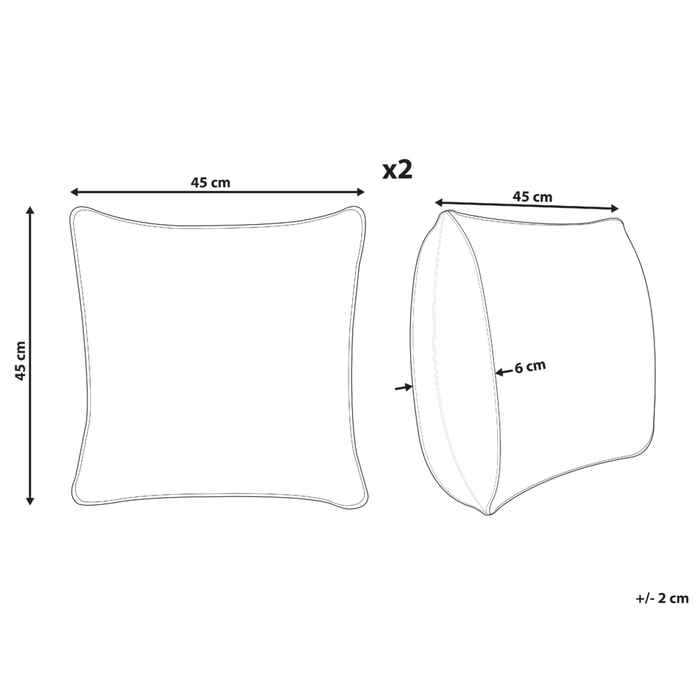 Set di 2 cuscini moderni in cotone arancione con motivo geometrico fatti a mano e sfoderabili 45 x 45 cm con imbottitura stile boho