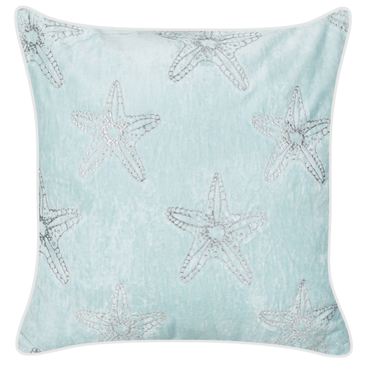 Cuscino in velluto blu quadrato con motivo stella marina accessori camera da letto soggiorno