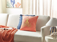 Cuscino in velluto rosso quadrato motivo polpo marino accessori camera da letto soggiorno