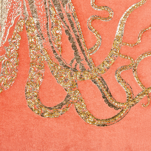 Set di 2 cuscini in velluto rosso quadrato motivo polpo marino accessori camera da letto soggiorno