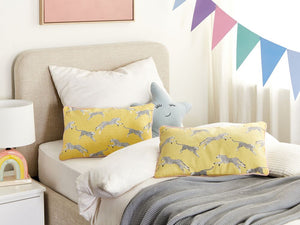 Set di 2 cuscini decorativi in cotone giallo 30 x 50 cm Motivo ghepardo stampato