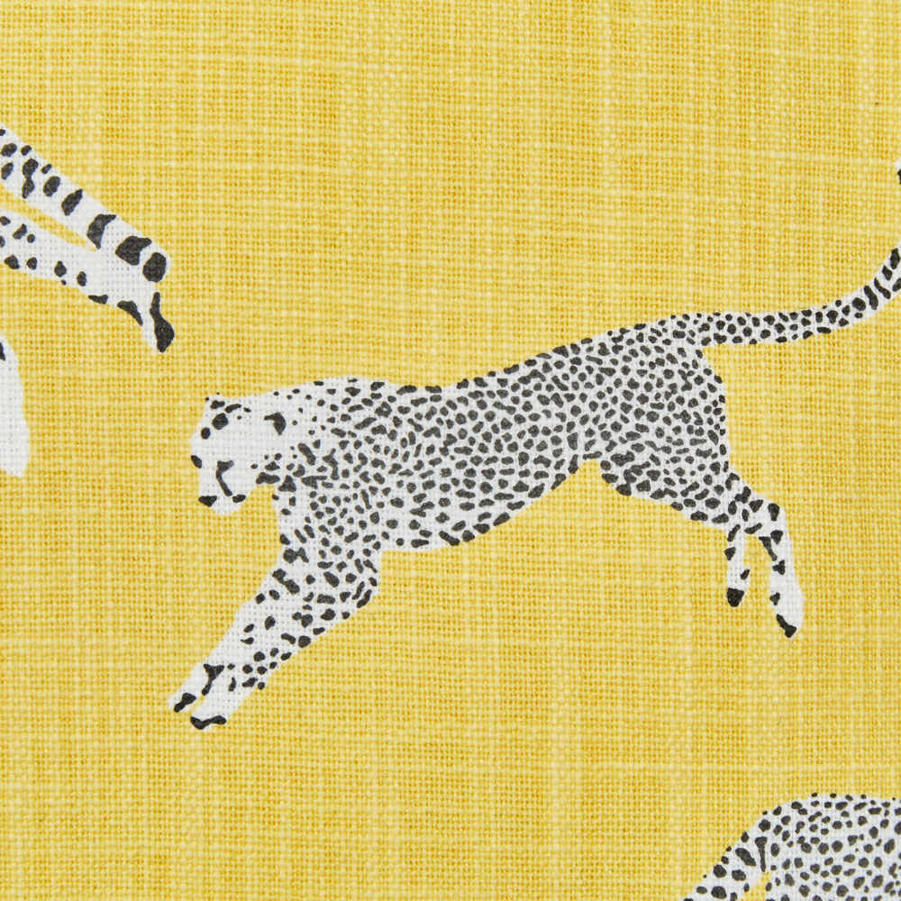 Set di 2 cuscini decorativi in cotone giallo 30 x 50 cm Motivo ghepardo stampato