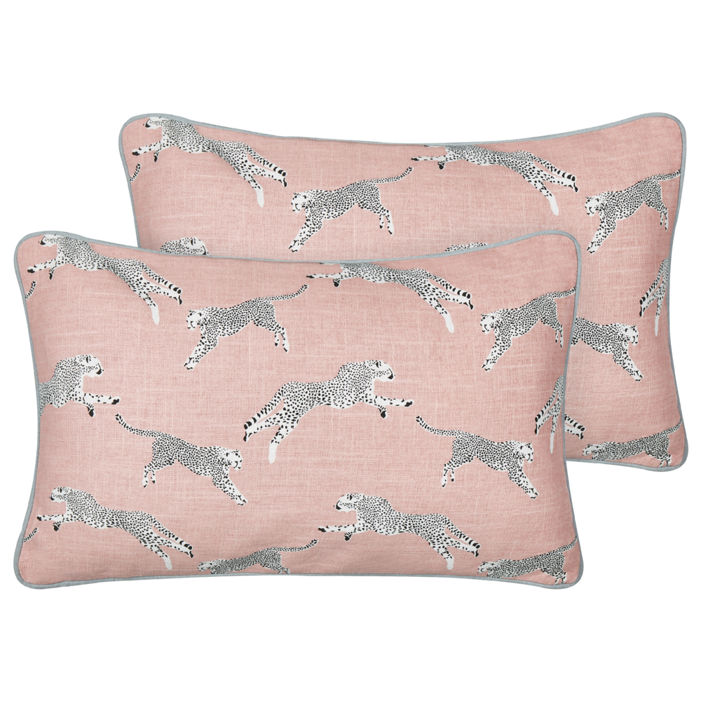 Set di 2 cuscini sparsi in cotone rosa 30 x 50 cm Motivo ghepardo stampato