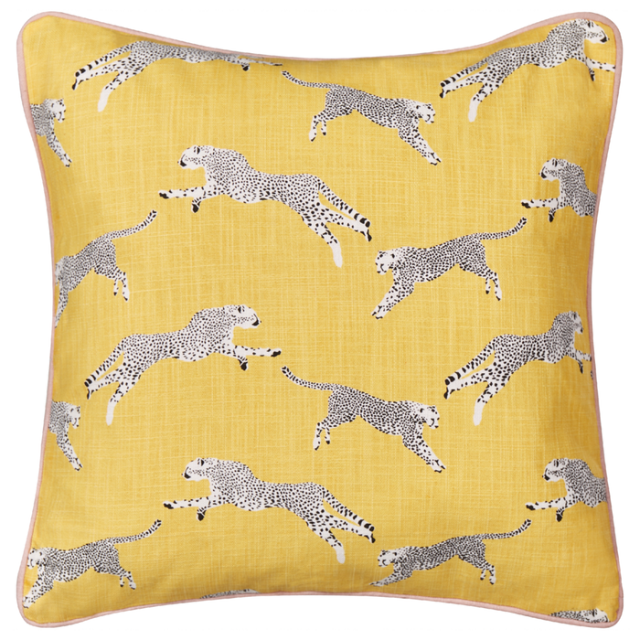 Set di 2 cuscini sparsi in cotone giallo 45 x 45 cm Motivo ghepardo stampato