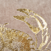 Set di 2 cuscini in velluto quadrato motivo granchio marino tortora accessorio soggiorno camera da letto