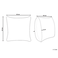 Cuscino in cotone ricamato con motivo a cuoricini grigio 45 x 45 cm letto divano accessorio morbido