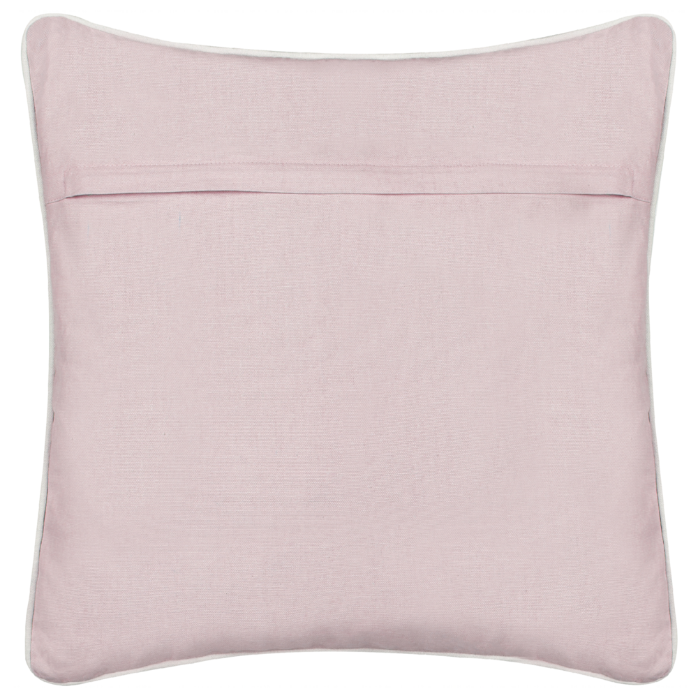 Cuscino in cotone ricamato con motivo a cuoricini rosa 45 x 45 cm letto divano accessorio morbido