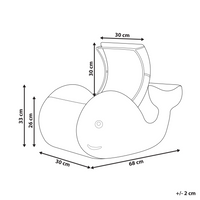 Cesto di vimini naturale nero a forma di balena intrecciata con coperchio Cesto per giocattoli Accessorio per la camera dei bambini