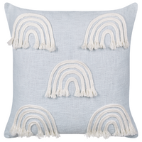 Set di 2 cuscini in cotone ricamato con motivo arcobaleno azzurro 45 x 45 cm camera da letto cameretta