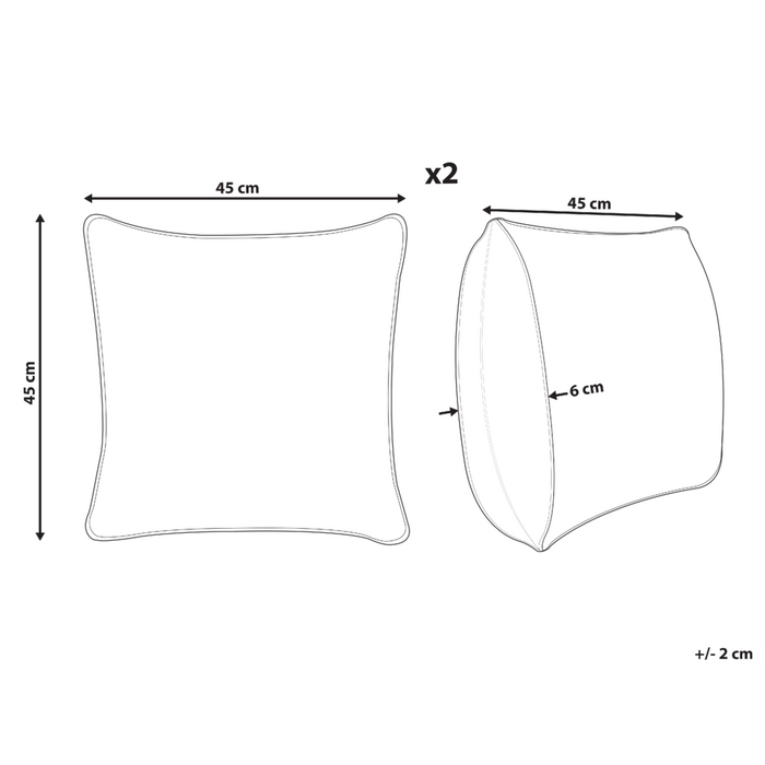 Set di 2 cuscini in cotone ricamato con motivo arcobaleno azzurro 45 x 45 cm camera da letto cameretta