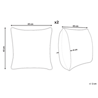 Set di 2 cuscini in cotone ricamato con motivo arcobaleno rosa 45 x 45 cm camera da letto cameretta