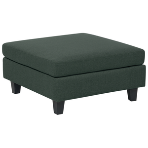 Pouf Poggiapiedi Rivestito Tessuto Verde Scuro Quadrato Minimalista Moderno