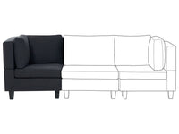 Poltrona imbottita in tessuto nero a sezione angolare a 1 posto