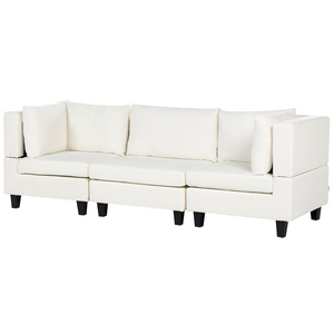 Divano Componibile Rivestito In Tessuto Bianco 3 Posti stile moderno