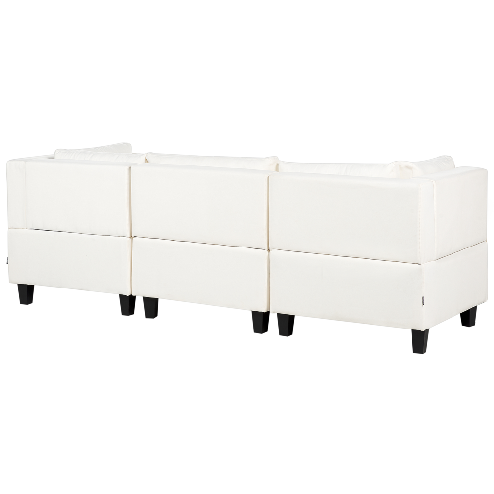 Divano Componibile Rivestito In Tessuto Bianco 3 Posti stile moderno