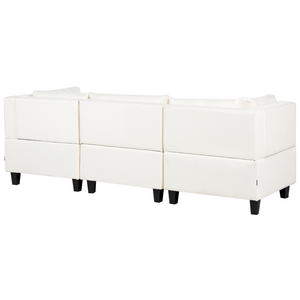 Divano Componibile Rivestito In Tessuto Bianco 3 Posti stile moderno