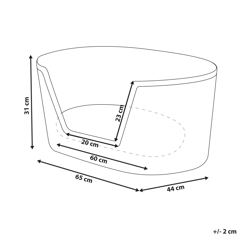 Cuccia per animali domestici in seagrass naturale nero 65 x 44 cm con cuscino in cotone per gatti e cani Boho