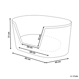 Cuccia per animali domestici in seagrass naturale nero 65 x 44 cm con cuscino in cotone per gatti e cani Boho
