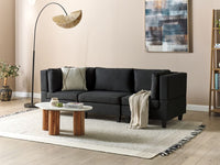 Divano Componibile Rivestito In Tessuto Nero 3 Posti stile moderno