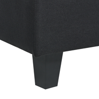 Divano Componibile Rivestito In Tessuto Nero 3 Posti con ottomano stile moderno