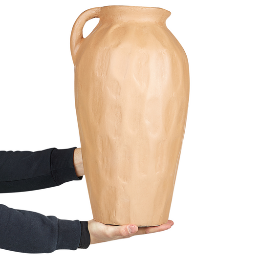 Vaso decorativo in terracotta arancione 47 cm Fatto a mano Design tradizionale Decorazione per la casa Soggiorno
