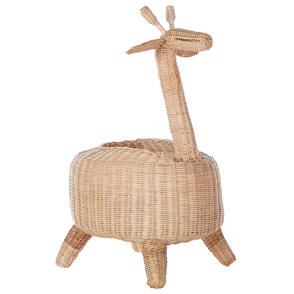 Cesto di vimini con giraffa in rattan naturale Cesto per giocattoli per la cameretta del bambino