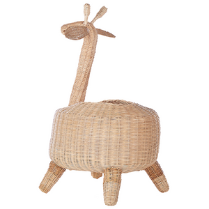 Cesto di vimini con giraffa in rattan naturale Cesto per giocattoli per la cameretta del bambino