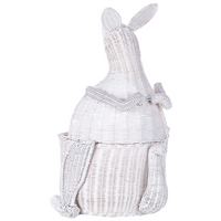 Cesto di vimini Kangaroo Cesto di giocattoli in rattan intrecciato bianco Accessorio per la camera del bambino