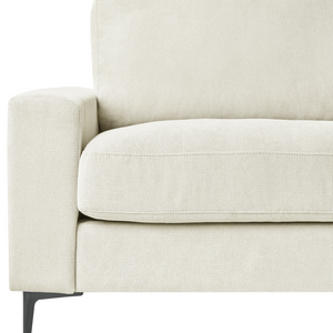 Divano angolare a sinistra  in tessuto di ciniglia bianco sporco Poliestere Metallo Gambe nere 190 x 272 x 83 cm Schienale imbottito e rifinito 3 posti a L Soggiorno in stile moderno