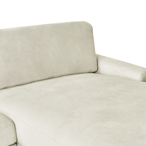 Divano angolare a sinistra  in tessuto di ciniglia bianco sporco Poliestere Metallo Gambe nere 190 x 272 x 83 cm Schienale imbottito e rifinito 3 posti a L Soggiorno in stile moderno