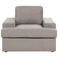 Set di 2 poltrone in tessuto taupe imbottite con schienale spesso imbottito Divano classico da salotto