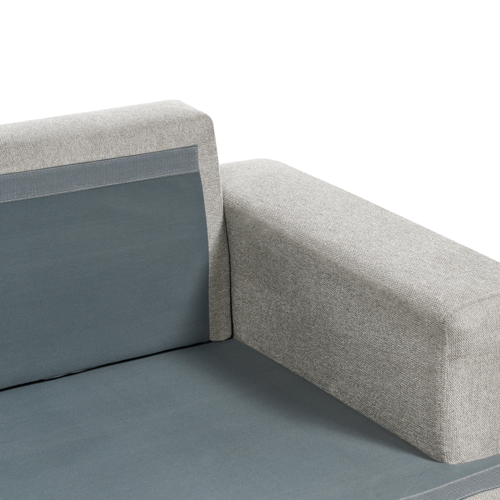 Divano Grigio Tessuto Imbottito 3 Posti Schienale Imbottito Spesso Divano Soggiorno Classico