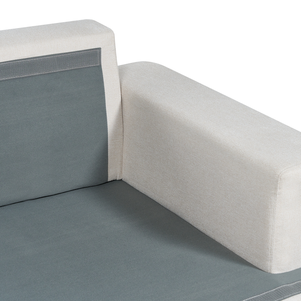 Divano Beige Tessuto Imbottito 3 Posti Schienale Imbottito Spesso Divano Soggiorno Classico