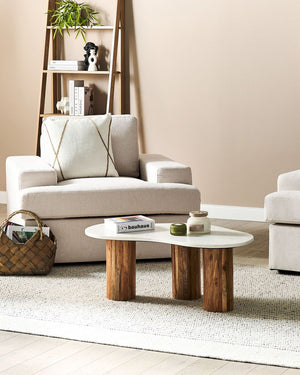 Set di 2 poltrone in tessuto grigio chiaro imbottite con schienale spesso imbottito Divano classico da salotto