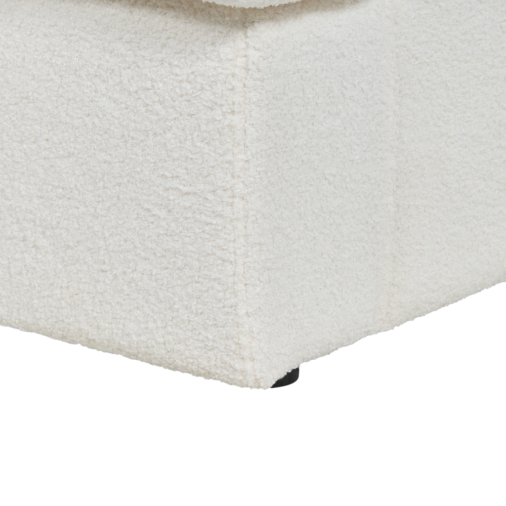 Divano Bianco Bouclé Imbottito 3 Posti Schienale Imbottito Spesso Divano Soggiorno Classico