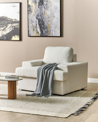 Poltrona Bianca Boucle Imbottita Schienale spesso imbottito Divano Classico Soggiorno