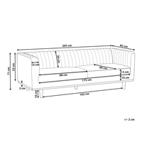 Divano a 3 posti tessuto beige moderno stile retrò soggiorno