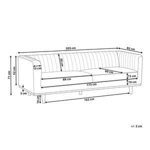 Divano a 3 posti tessuto beige moderno stile retrò soggiorno
