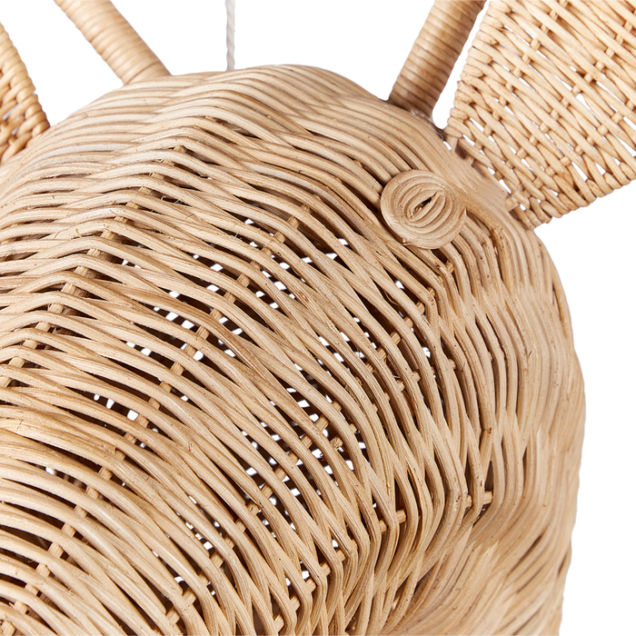 Decorazione da parete per bambini a forma di testa di giraffa in rattan chiaro fatto a mano boho rattan accessorio stile industriale moderno