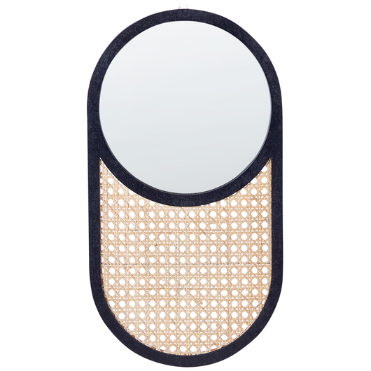 Specchio da parete in rattan chiaro nero 30 x 56 cm appeso Home Decor Viennese Braid Design Soggiorno corridoio camera da letto Boho Modern